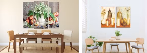 Tranh trang trí phòng bếp tươi vui. (Đồ họa: Trang Thiều)