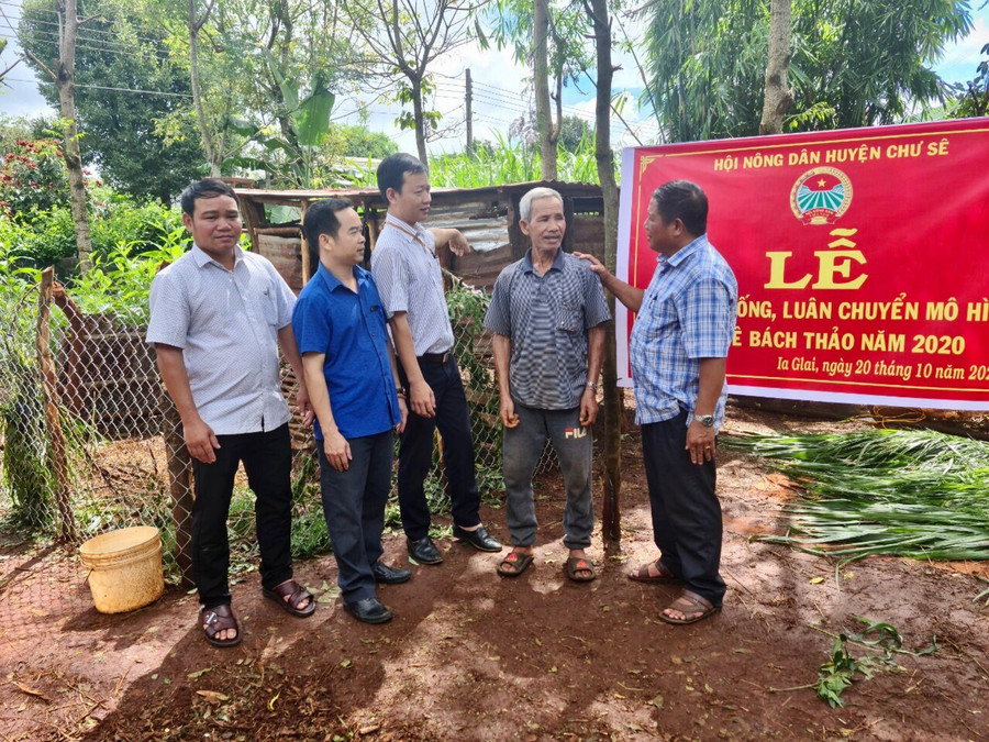 Lễ trao giống và luôn chuyển đàn dê thoát nghèo tại xã Ia Glai