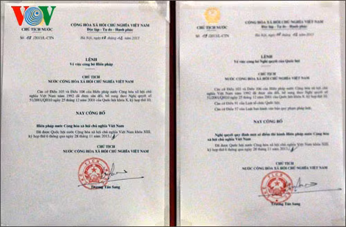 Lệnh công bố Hiến pháp.