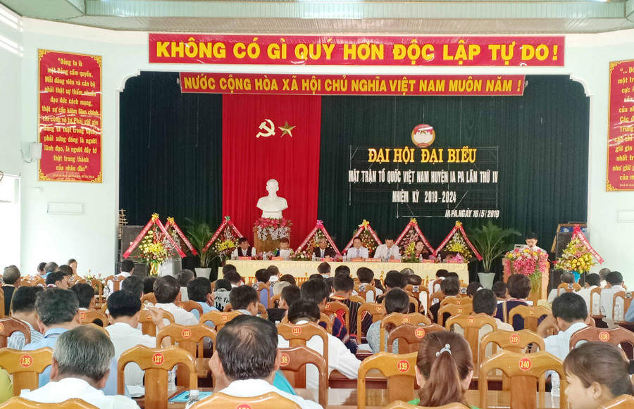 Toàn cảnh Đại hội đại biểu Mặt trận Tổ quốc Việt Nam huyện Ia Pa khóa IV, nhiệm kỳ 2019- 2024. Ảnh: Như Loan
