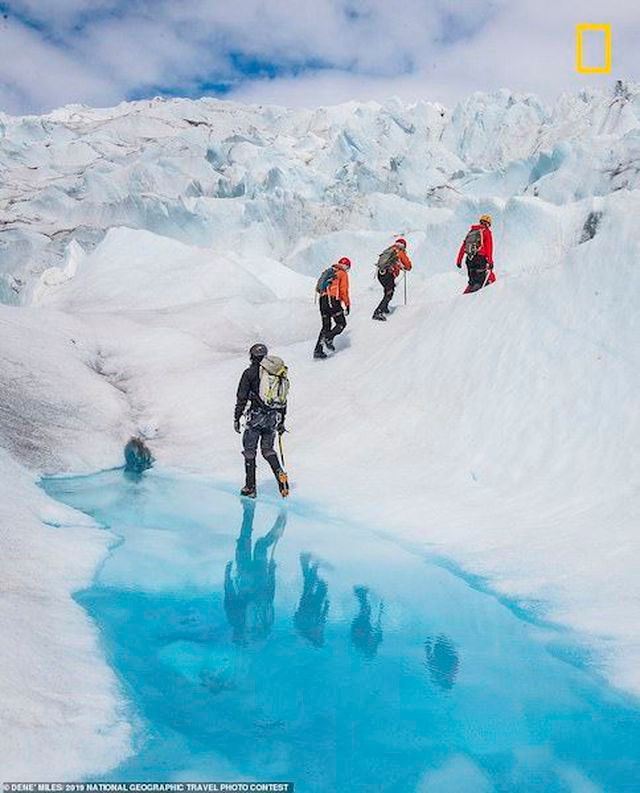 Nhiếp ảnh gia Dene Miles đi đến sông băng Juneau ở Alaska để chụp bức ảnh này. Anh nói “sông băng giống như một hành tinh khác.”