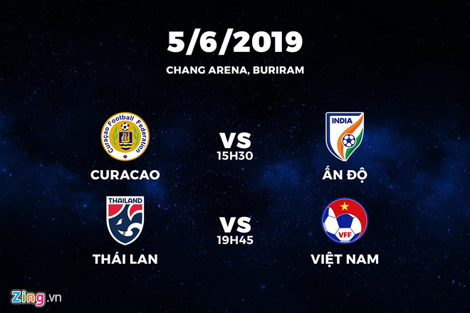  Lịch thi đấu lượt trận mở màn King’s Cup 2019. Đồ họa: Minh Phúc