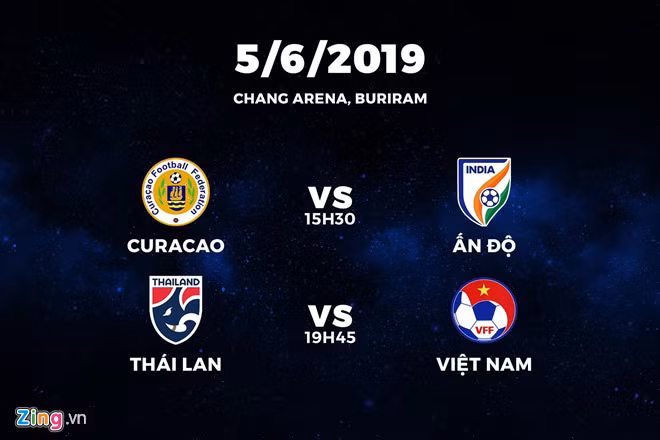  Lịch thi đấu lượt trận mở màn King’s Cup 2019. Đồ họa: Minh Phúc