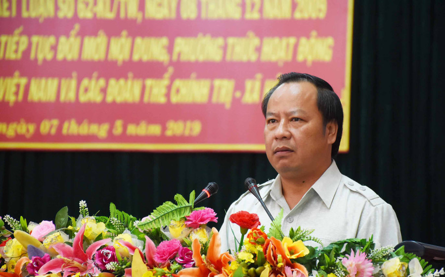 Phó Bí thư Tỉnh ủy Châu Ngọc Tuấn phát biểu chỉ đạo tại hội nghị. Ảnh: Minh Nguyễn