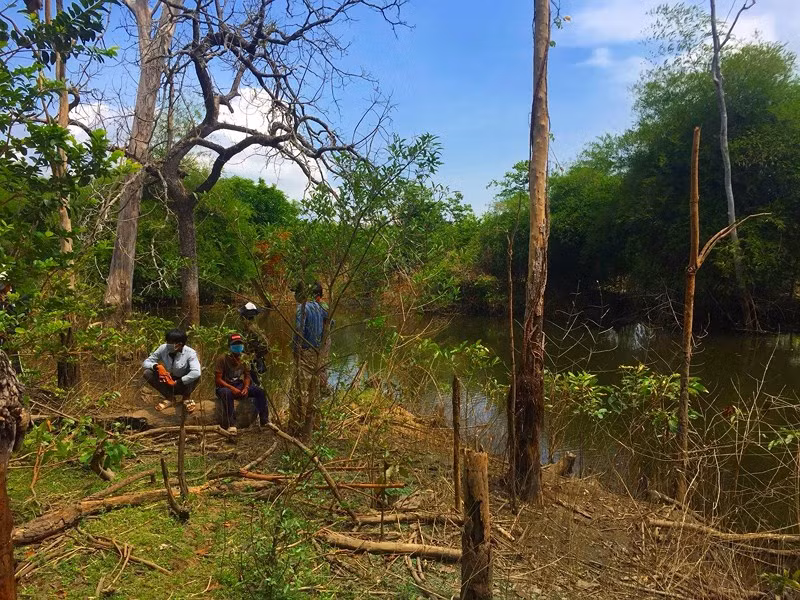 Hiện trường nơi phát hiện thi thể nạn nhân.