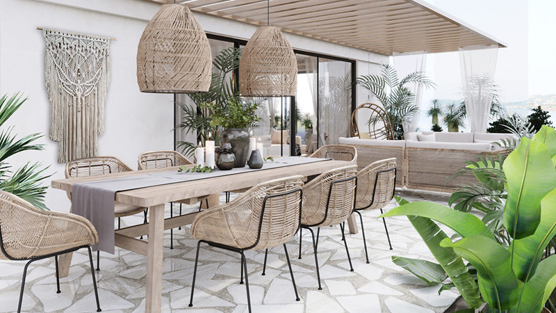 Bàn gỗ và những chiếc ghế mây được kê ở ngoài trời để phục vụ cho những ai thích ăn uống ở bên ngoài và ngắm cảnh vật thiên nhiên. Bàn gỗ và những chiếc ghế mây được kê ở ngoài trời để phục vụ cho những ai thích ăn uống ở bên ngoài và ngắm cảnh vật thiên nhiên.