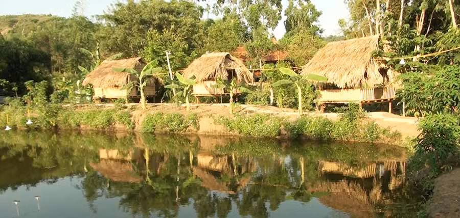  Một góc “Không gian văn hóa ẩm thực làng Chiêng”. Ảnh: H.D