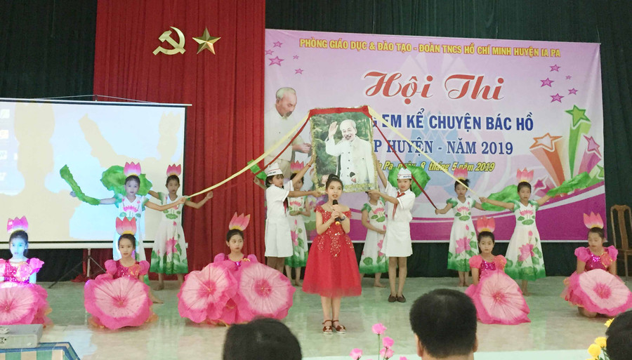 Phần thi của trường Tiểu học Nguyễn Bá Ngọc. Ảnh: Hoàng Hiền