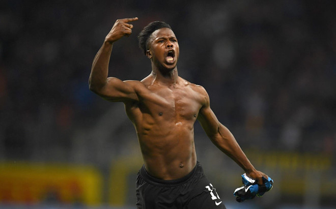 Keita Balde mở tỷ số cho Inter trong trận đấu có thể là cuối cùng của anh với màu áo xanh đen. Ảnh: Inter.