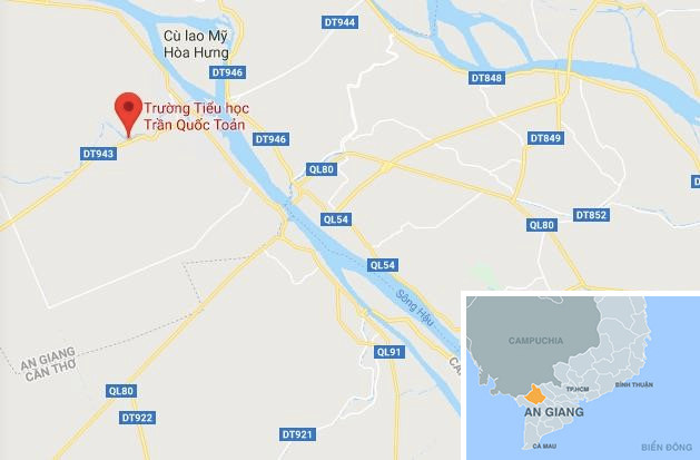 Trường tiểu học Trần Quốc Toản (chấm đỏ). Ảnh: Google Maps. Trường tiểu học Trần Quốc Toản (chấm đỏ). Ảnh: Google Maps.