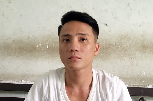  Đối tượng Trọng tại cơ quan công an. Ảnh CTV