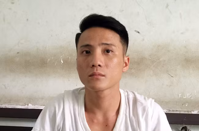  Đối tượng Trọng tại cơ quan công an. Ảnh CTV