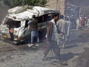 Hiện trường vụ đánh bom xe tại thủ đô Kabul.