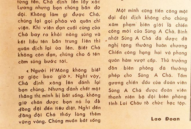 Bài báo ông Phổ viết từ mặt trận có bút danh là Lao Đoan - Ảnh: Văn Chương