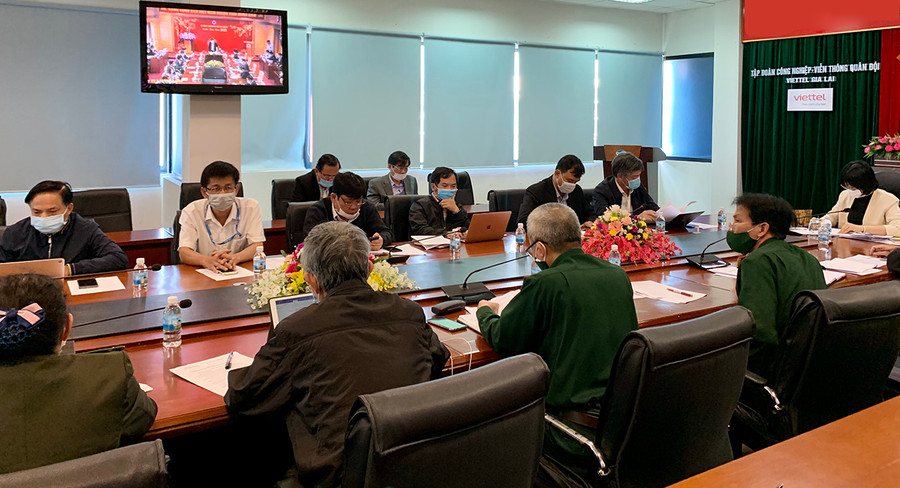  Quang cảnh cuộc họp trực tuyến tại điểm cầu Gia Lai. Ảnh: Như Nguyện