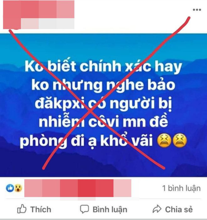 Nội dung sai sự thật mà M. đăng tải lên mạng xã hội ẢNH CHỤP MÀN HÌNH