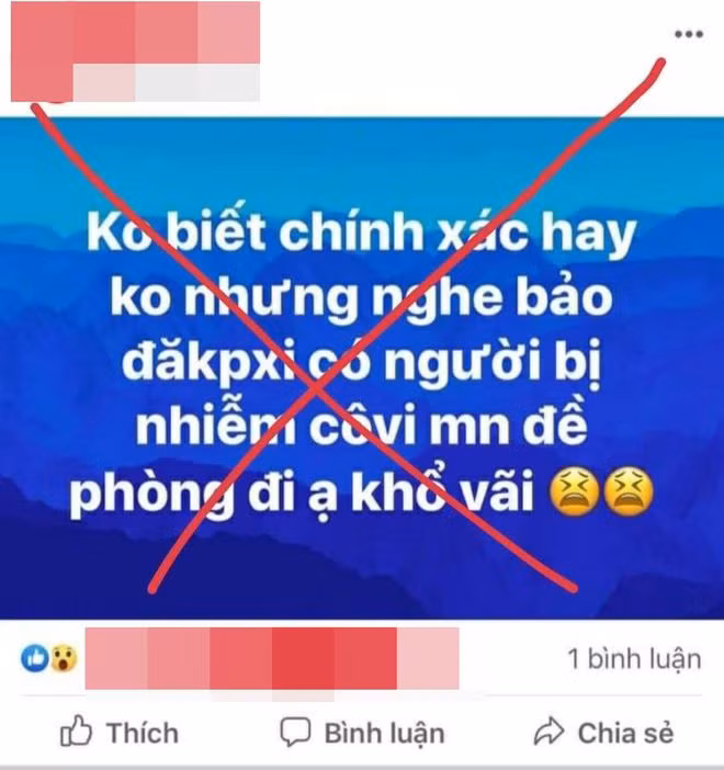 Nội dung sai sự thật mà M. đăng tải lên mạng xã hội ẢNH CHỤP MÀN HÌNH