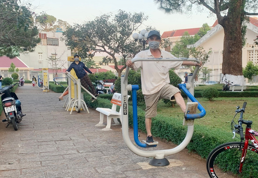 Tỉ lệ người dân tập luyện TDTT trên địa bàn TP. Pleiku gia tăng. Ảnh: Thiên Di