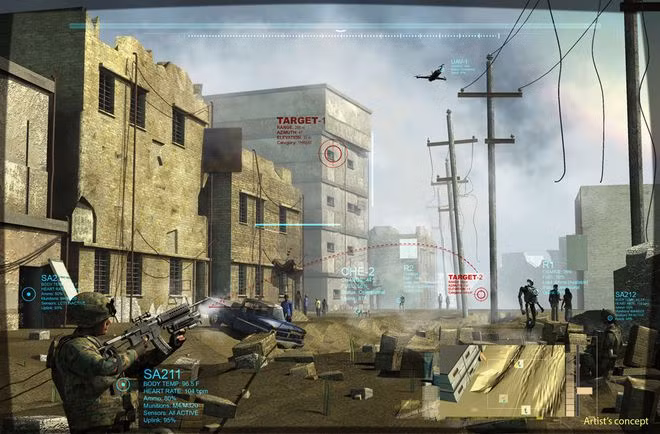  Mô phỏng một nghiên cứu của DARPA nhằm tăng năng lực phối hợp cho các binh sĩ trên chiến trường - ẢNH: DARPA