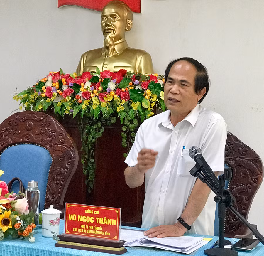 Đồng chí Võ Ngọc Thành định hướng một số nhiệm vụ cho Sở KHĐT tại buổi làm việc. Ảnh: Hà Duy