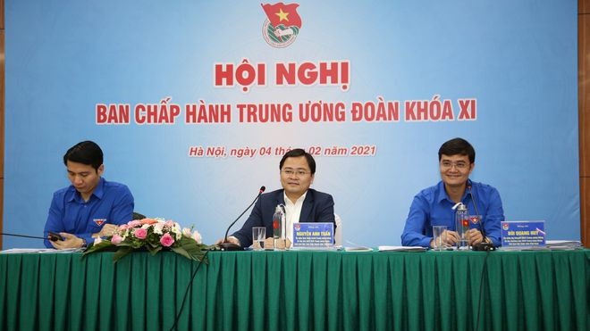 Ban bí thư T.Ư Đoàn chủ trị hội nghị. ẢNH ĐĂNG HẢI