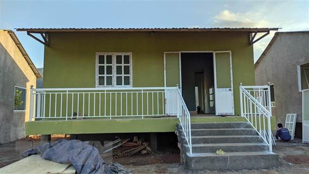 Nhà mới cho đồng bào vùng bị sạt lở núi xã Trà Leng. (Ảnh: Trần Tĩnh/TTXVN)