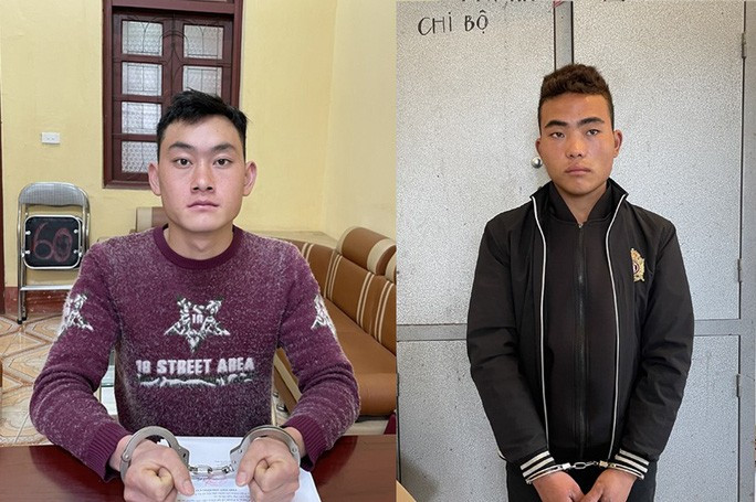 Hai nghi phạm tại cơ quan công an Hai nghi phạm tại cơ quan công an