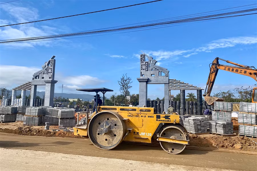 Dự án đầu tư xây dựng công trình bảo tồn, tôn tạo di tích Tây Sơn Thượng đạo tại thị xã An Khê đang dần hoàn tất. Ảnh: Hồng Thi