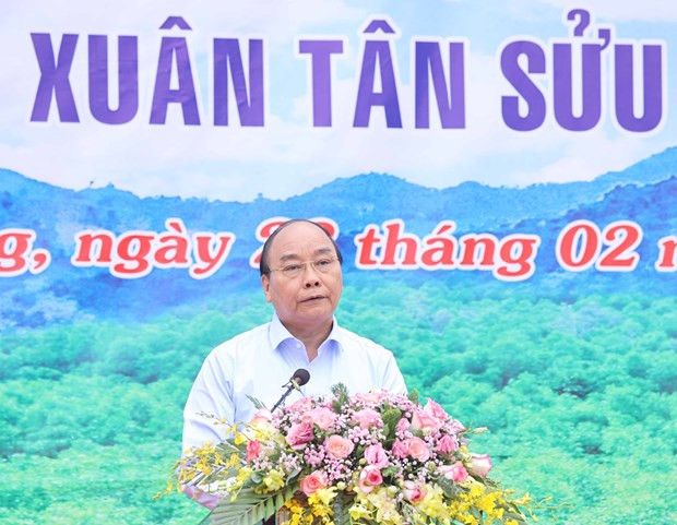  Thủ tướng Nguyễn Xuân Phúc phát biểu tại buổi lễ. (Ảnh: Thống Nhất/TTXVN)