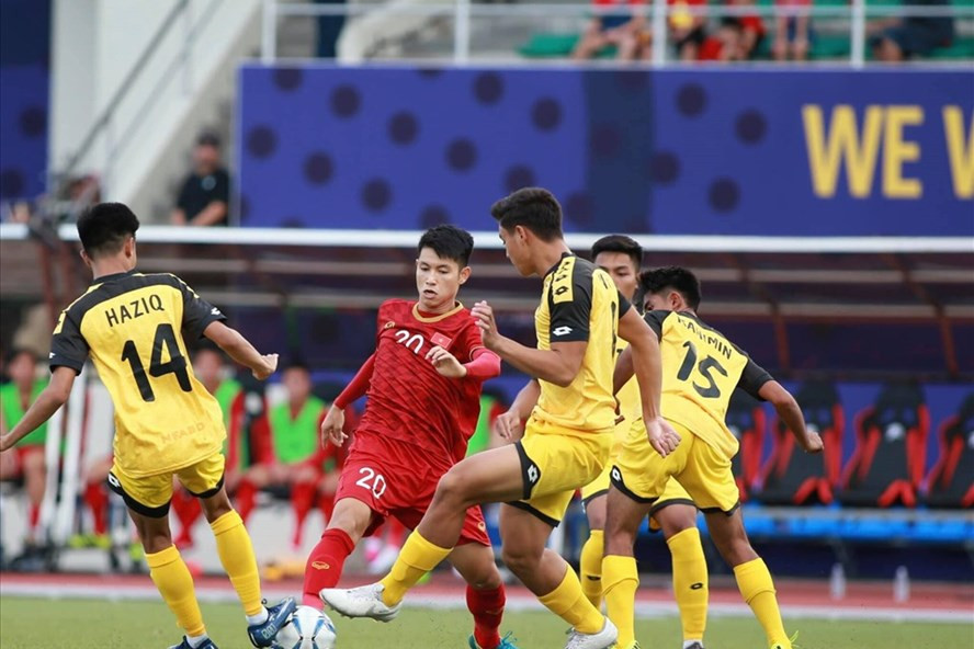 Trọng Hùng trong màu áo U.22 Việt Nam tại SEA Games 30. Ảnh: M.T Trọng Hùng trong màu áo U.22 Việt Nam tại SEA Games 30. Ảnh: M.T