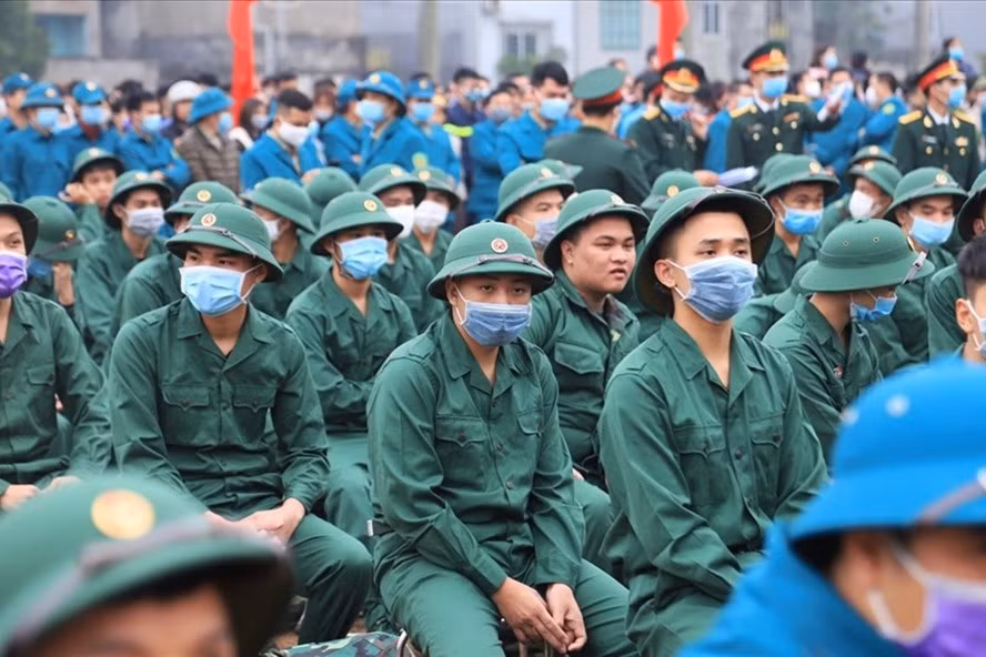  Hình ảnh lễ giao nhận quân năm 2020 tại thành phố Hà Nội. Ảnh LDO