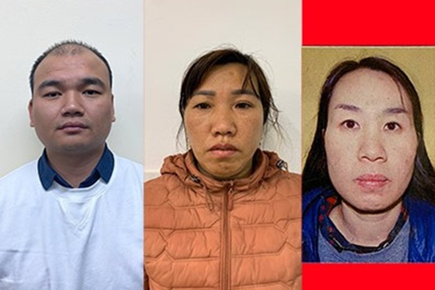 Ba trong số 5 bị can liên quan đến làm, sử dụng chứng minh nhân dân giả để ở lại Việt Nam trái phép. Ảnh: M.H.