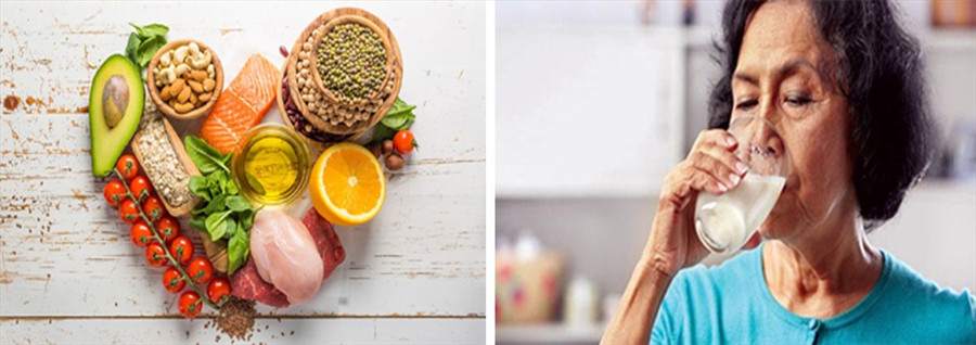 Người trên 50 tuổi cần tăng cường bổ sung các thực phẩm tốt cho sức khỏe. Đồ họa: Hồng Nhật