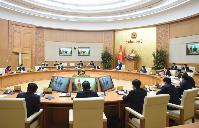 Thủ tướng nhấn mạnh phải có quyết tâm cao hơn ngay từ đầu năm, không để tình trạng "đầu năm thong thả, cuối năm vất vả", không để "tháng Giêng là tháng ăn chơi". Ảnh: VGP Thủ tướng nhấn mạnh phải có quyết tâm cao hơn ngay từ đầu năm, không để tình trạng