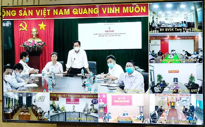 Bộ Y tế họp trực tuyến với các địa phương về công tác phòng chống Covid-19. Ảnh: Trần Minh