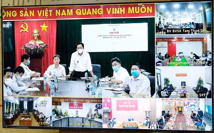 Bộ Y tế họp trực tuyến với các địa phương về công tác phòng chống Covid-19. Ảnh: Trần Minh