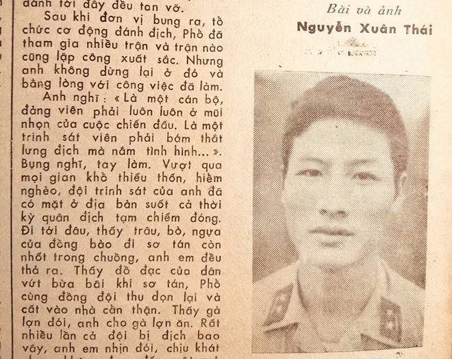 Một bài báo viết về tấm gương Nguyễn Quang Phổ trên báo Công an vũ trang - Ảnh: Văn Chương Một bài báo viết về tấm gương Nguyễn Quang Phổ trên báo Công an vũ trang - Ảnh: Văn Chương