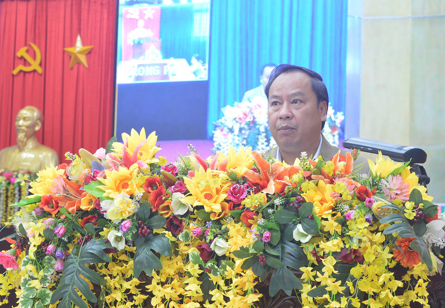 Phó Bí thư Thường trực Tỉnh ủy phát biểu chỉ đạo tại hội nghị. Ảnh: Anh Huy