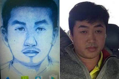 Chân dung nghi phạm được phác thảo rất giống đối tượng bị bắt.
