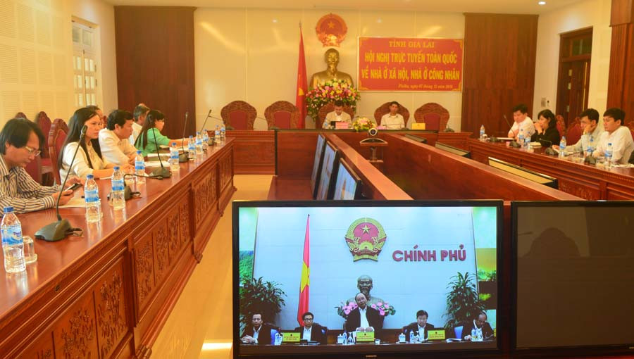  Phía đầu cầu Gia Lai tham gia hội nghị. Ảnh: Đ.Y