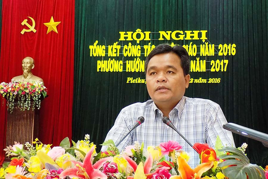 Ủy viên dự khuyết BCH Trung ương Phó Bí thư Thường trực Tỉnh ủy phát biểu chỉ đạo tại hội nghị. Ảnh: T.N Phó Bí thư Thường trực Tỉnh ủy phát biểu chỉ đạo tại hội nghị