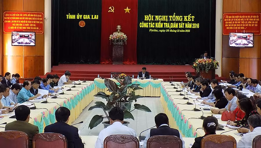  Hội nghị tổng kết công tác kiểm tra, giám sát của Đảng bộ tỉnh. Ảnh: T.N