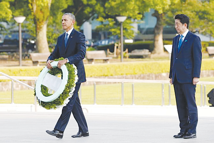 Ông Abe và ông Obama tại Hiroshima năm 2015.
