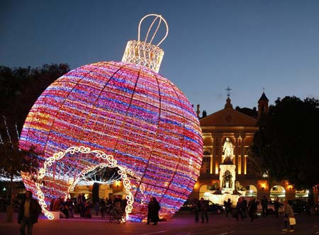 Cảnh Giáng sinh ở thành phố Nice, nước Pháp.