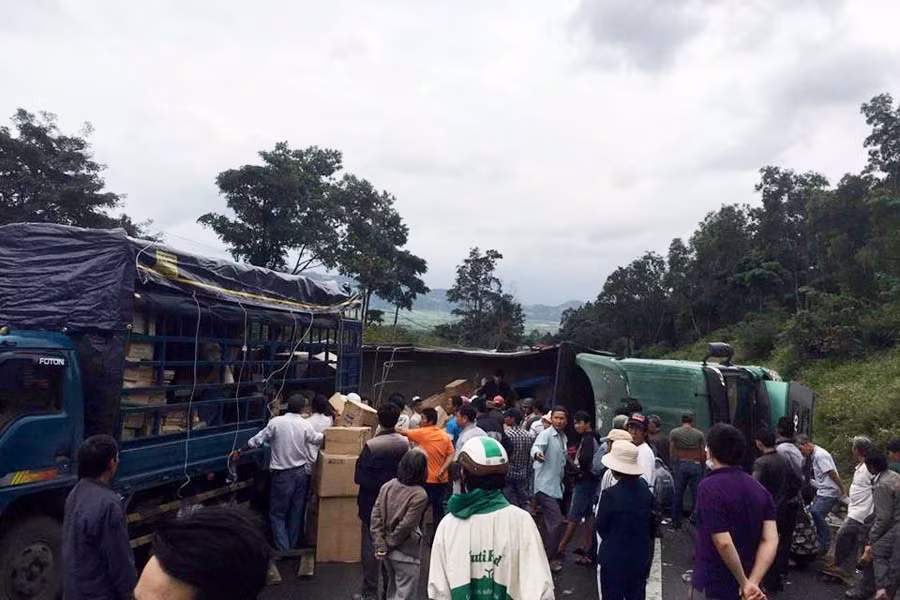  Hiện trường vụ tai nạn. Ảnh: Lê Anh