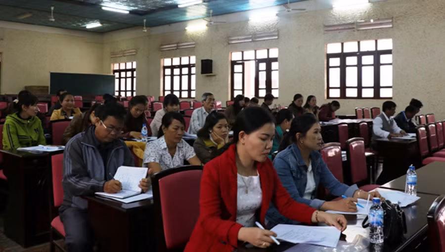  Các học viên tham gia lớp tập huấn. Ảnh: H.T
