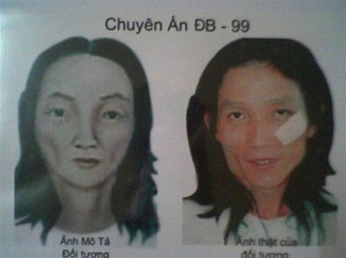 Một bức phác thảo chân dung thủ phạm của họa sỹ Võ Tấn Thành. (Ảnh: GĐ&XH)