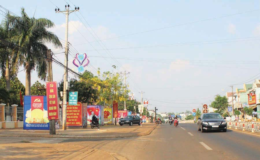 Một góc thị trấn Đak Đoa. Ảnh: P.L