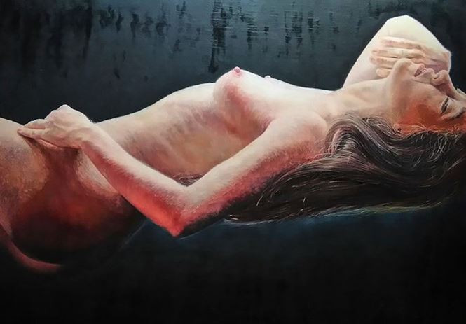 Tranh nude của họa sĩ Nguyễn Đình Hợp.