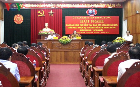 Hội nghị giao ban công tác kiểm tra, giám sát 6 tháng đầu năm và triển khai nhiệm vụ 6 tháng cuối năm 2018 khu vực miền Trung - Tây Nguyên